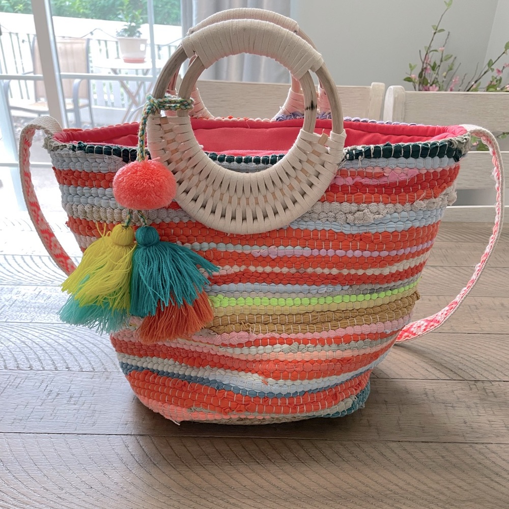 America & Beyond Colorful Crossbody Tote Bag